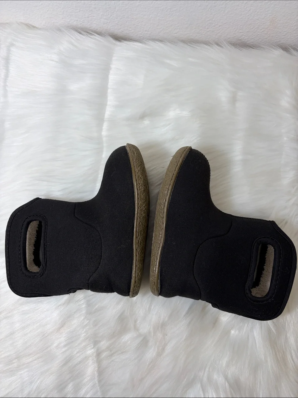 Bogs Black Winter Rain Snow Boots with Soft Faux-Fur Lining